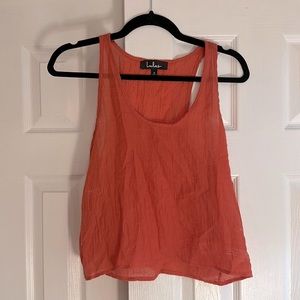 Lulus Sheer Salmon Colored Tank